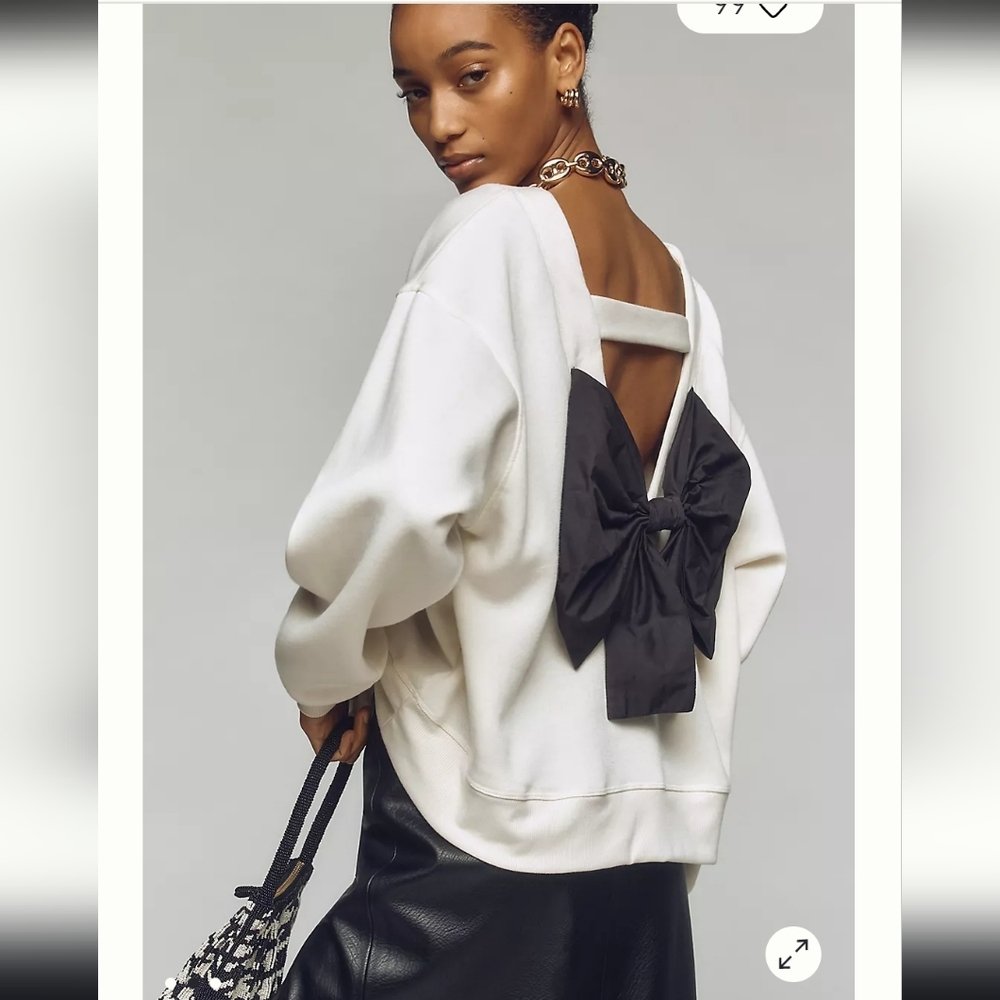 Maeve Bow Back Sweatshirt